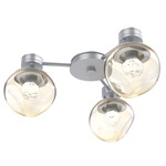 Luna Hub & Spoke Ceiling Light / Wall Sconce - Classic Silver / Amber Floret