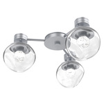 Luna Hub & Spoke Ceiling Light / Wall Sconce - Classic Silver / Clear Floret