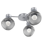 Luna Hub & Spoke Ceiling Light / Wall Sconce - Classic Silver / Smoke Floret