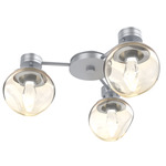 Luna Hub & Spoke Ceiling Light / Wall Sconce - Classic Silver / Amber Geo