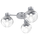 Luna Hub & Spoke Ceiling Light / Wall Sconce - Classic Silver / Clear Geo