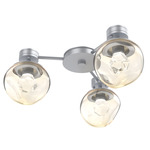 Luna Hub & Spoke Ceiling Light / Wall Sconce - Classic Silver / Amber Zircon