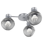 Luna Hub & Spoke Ceiling Light / Wall Sconce - Classic Silver / Smoke Zircon