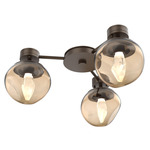 Luna Hub & Spoke Ceiling Light / Wall Sconce - Flat Bronze / Bronze Geo