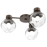 Luna Hub & Spoke Ceiling Light / Wall Sconce - Flat Bronze / Clear Zircon