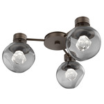 Luna Hub & Spoke Ceiling Light / Wall Sconce - Flat Bronze / Smoke Zircon