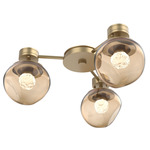 Luna Hub & Spoke Ceiling Light / Wall Sconce - Gilded Brass / Bronze Floret