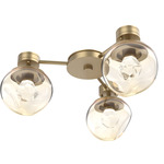Luna Hub & Spoke Ceiling Light / Wall Sconce - Gilded Brass / Amber Zircon