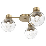 Luna Hub & Spoke Ceiling Light / Wall Sconce - Gilded Brass / Clear Zircon