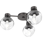 Luna Hub & Spoke Ceiling Light / Wall Sconce - Graphite / Clear Geo