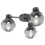 Luna Hub & Spoke Ceiling Light / Wall Sconce - Graphite / Smoke Geo