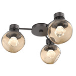 Luna Hub & Spoke Ceiling Light / Wall Sconce - Graphite / Bronze Zircon
