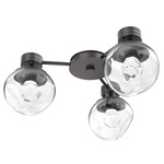 Luna Hub & Spoke Ceiling Light / Wall Sconce - Graphite / Clear Zircon