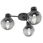 Luna Hub & Spoke Ceiling Light / Wall Sconce - Matte Black / Smoke Geo