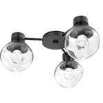 Luna Hub & Spoke Ceiling Light / Wall Sconce - Matte Black / Clear Zircon