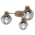 Luna Hub & Spoke Ceiling Light / Wall Sconce - Novel Brass / Smoke Geo