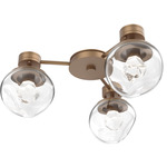 Luna Hub & Spoke Ceiling Light / Wall Sconce - Novel Brass / Clear Zircon