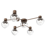 Luna Hub & Spoke Ceiling Light / Wall Sconce - Burnished Bronze / Clear Floret