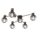 Luna Hub & Spoke Ceiling Light / Wall Sconce - Burnished Bronze / Smoke Geo