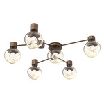 Luna Hub & Spoke Ceiling Light / Wall Sconce - Burnished Bronze / Amber Zircon