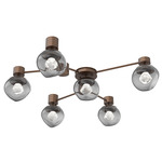 Luna Hub & Spoke Ceiling Light / Wall Sconce - Burnished Bronze / Smoke Zircon