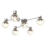 Luna Hub & Spoke Ceiling Light / Wall Sconce - Beige Silver / Amber Geo