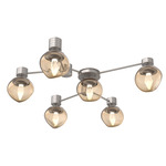 Luna Hub & Spoke Ceiling Light / Wall Sconce - Beige Silver / Bronze Geo