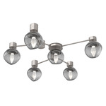 Luna Hub & Spoke Ceiling Light / Wall Sconce - Beige Silver / Smoke Geo