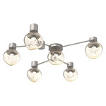 Luna Hub & Spoke Ceiling Light / Wall Sconce - Beige Silver / Amber Zircon