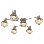 Luna Hub & Spoke Ceiling Light / Wall Sconce - Beige Silver / Bronze Zircon