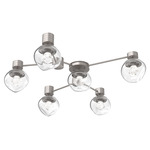 Luna Hub & Spoke Ceiling Light / Wall Sconce - Beige Silver / Clear Zircon