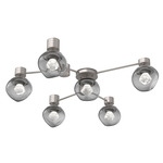 Luna Hub & Spoke Ceiling Light / Wall Sconce - Beige Silver / Smoke Zircon