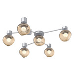 Luna Hub & Spoke Ceiling Light / Wall Sconce - Classic Silver / Bronze Floret