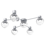 Luna Hub & Spoke Ceiling Light / Wall Sconce - Classic Silver / Clear Floret