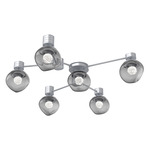 Luna Hub & Spoke Ceiling Light / Wall Sconce - Classic Silver / Smoke Floret