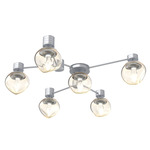 Luna Hub & Spoke Ceiling Light / Wall Sconce - Classic Silver / Amber Geo