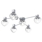 Luna Hub & Spoke Ceiling Light / Wall Sconce - Classic Silver / Clear Geo