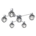 Luna Hub & Spoke Ceiling Light / Wall Sconce - Classic Silver / Smoke Geo