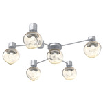 Luna Hub & Spoke Ceiling Light / Wall Sconce - Classic Silver / Amber Zircon