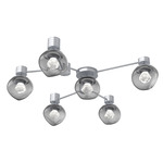Luna Hub & Spoke Ceiling Light / Wall Sconce - Classic Silver / Smoke Zircon