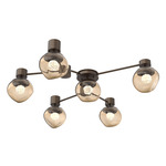Luna Hub & Spoke Ceiling Light / Wall Sconce - Flat Bronze / Bronze Floret