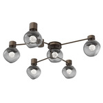 Luna Hub & Spoke Ceiling Light / Wall Sconce - Flat Bronze / Smoke Floret