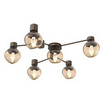 Luna Hub & Spoke Ceiling Light / Wall Sconce - Flat Bronze / Bronze Geo