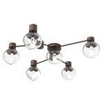 Luna Hub & Spoke Ceiling Light / Wall Sconce - Flat Bronze / Clear Geo