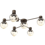 Luna Hub & Spoke Ceiling Light / Wall Sconce - Flat Bronze / Amber Zircon
