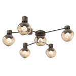 Luna Hub & Spoke Ceiling Light / Wall Sconce - Flat Bronze / Bronze Zircon