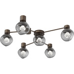 Luna Hub & Spoke Ceiling Light / Wall Sconce - Flat Bronze / Smoke Zircon