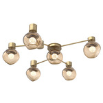 Luna Hub & Spoke Ceiling Light / Wall Sconce - Gilded Brass / Bronze Floret