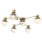 Luna Hub & Spoke Ceiling Light / Wall Sconce - Gilded Brass / Amber Zircon