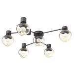 Luna Hub & Spoke Ceiling Light / Wall Sconce - Graphite / Amber Floret
